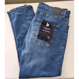 London Fog Collection Blue Jeans Slim Leg Opening Stretch Tag‎ 36/32 (38.5/30.5)
